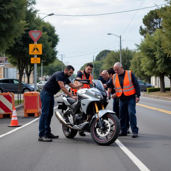 Sécuriser la zone après un accident de moto à Bastia