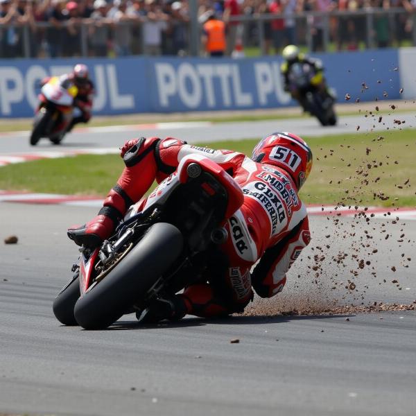 Chute à haute vitesse en GP Moto