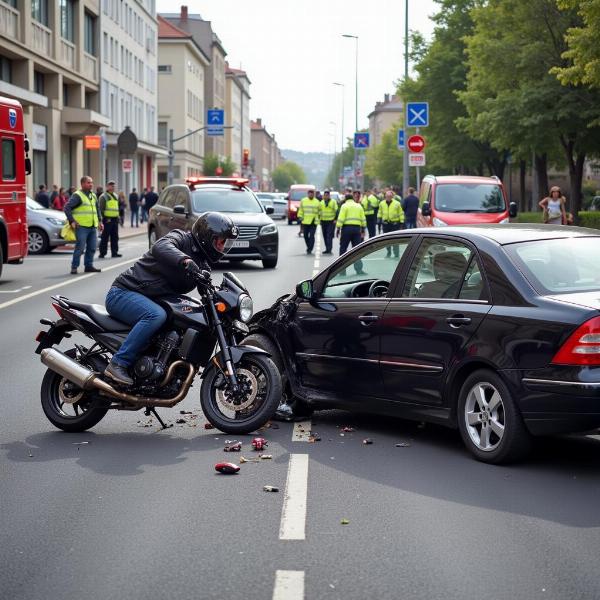 Accident de moto au Mans - Circulation dense