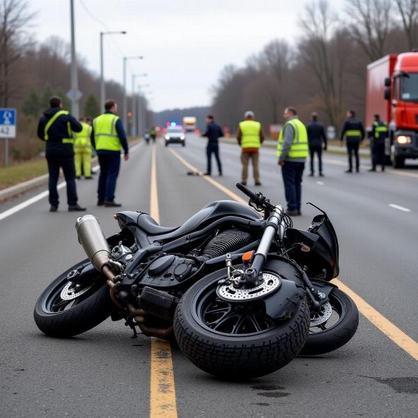 Scène d'accident de moto à Saint-Jean-de-Vedas