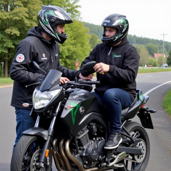 Cours de conduite moto à l'Auto-Moto École du Lancier