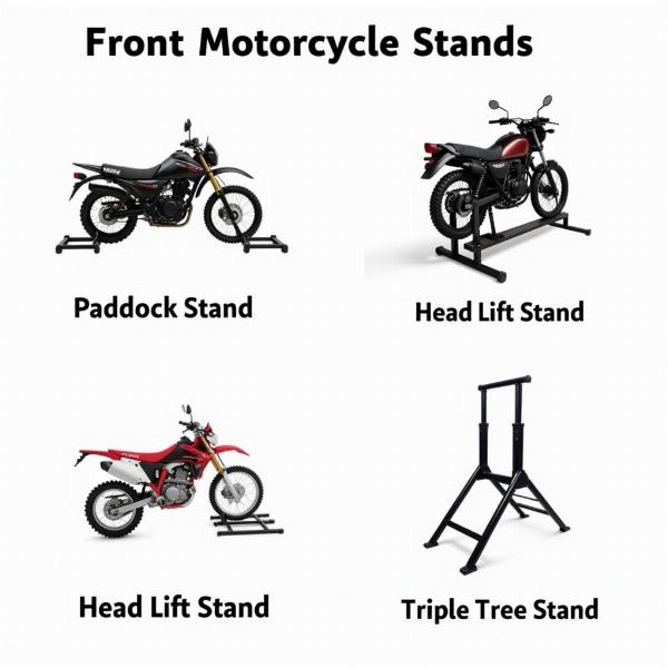 Types de béquilles avant d'atelier moto