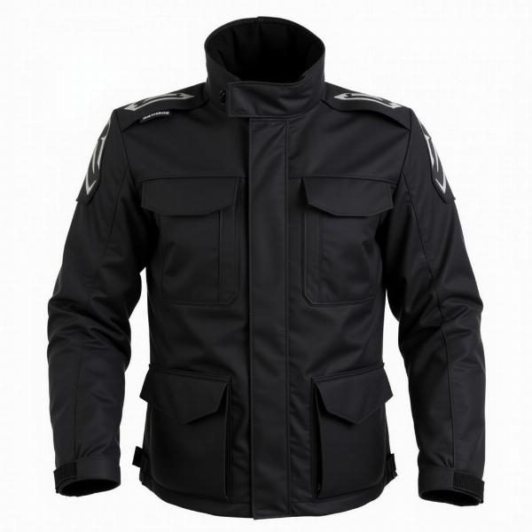 Blouson moto homme hiver en textile noir avec des protections