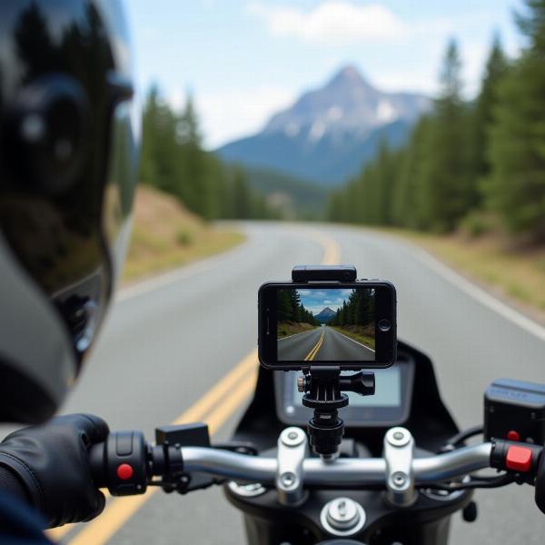 Caméra moto enregistrant un trajet