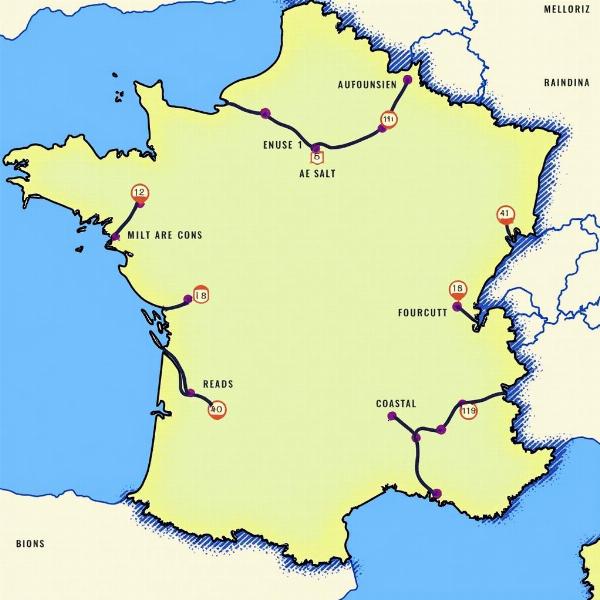 Carte des circuits moto en France avec des routes panoramiques