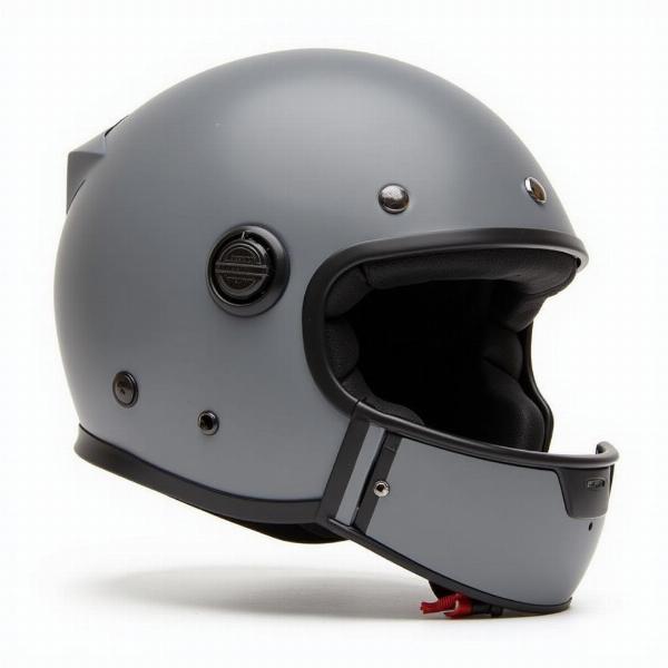 Casque moto Harley Davidson modulable gris avec mentonnière amovible.