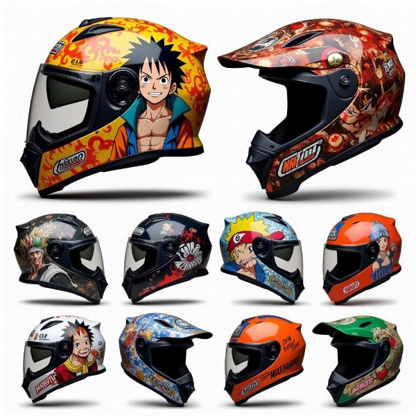 Casques moto manga designs populaires