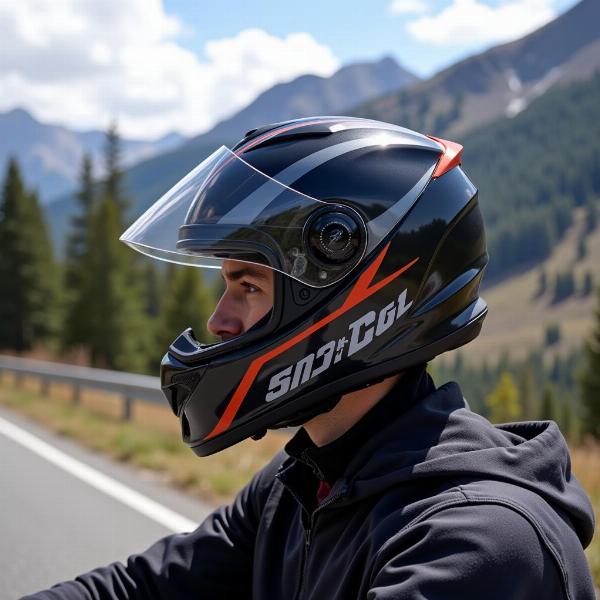 Casque moto modulable Scorpion sur la route