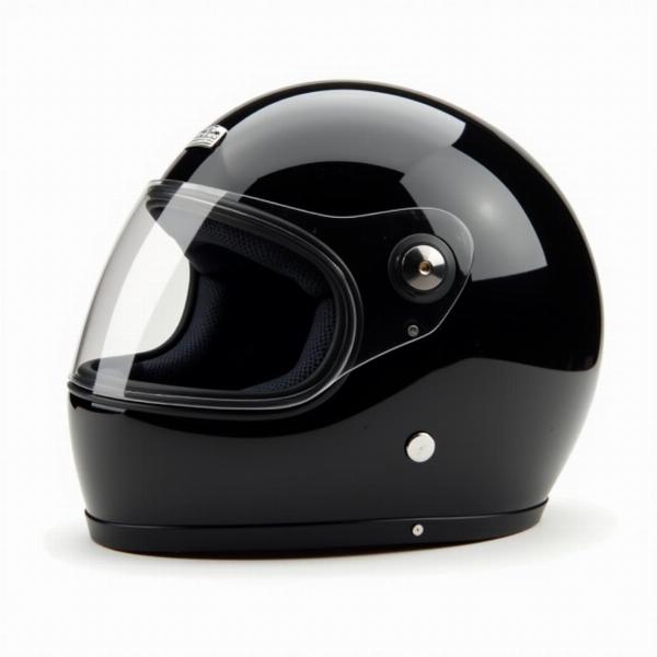 Casque moto noir et blanc jet