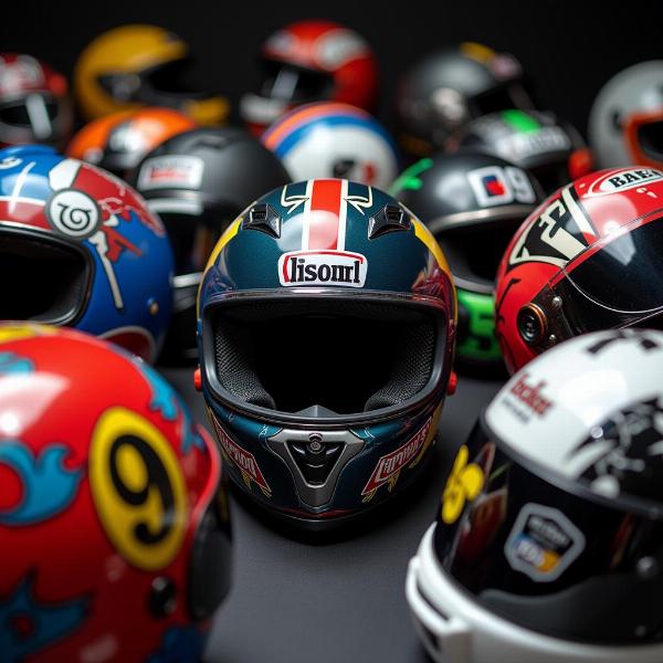 Casques moto replica avec différents styles