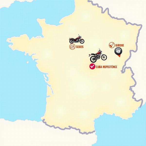 Carte des centres de contrôle technique moto en Gironde