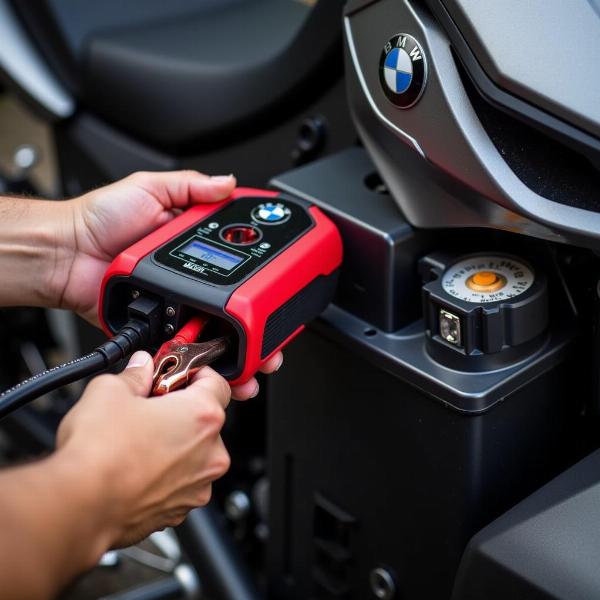 Connecter un chargeur de batterie à une moto BMW