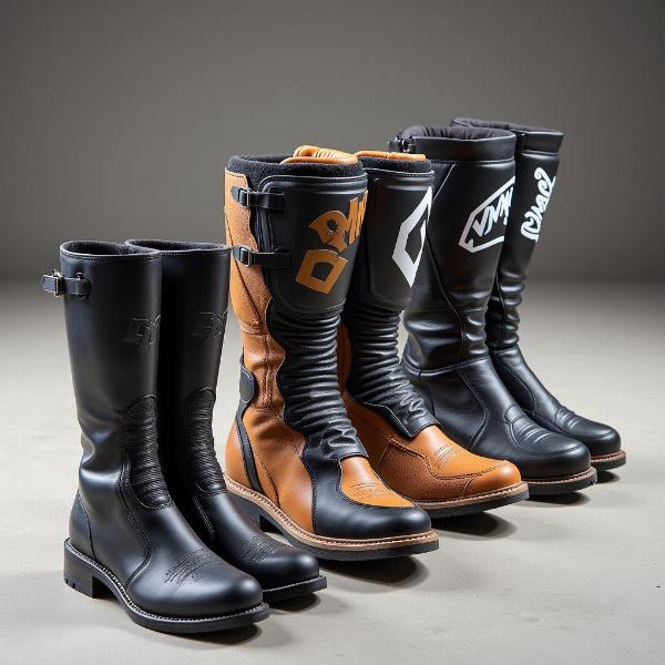 Gamme complète de chaussures moto DMP : bottines, bottes racing, touring