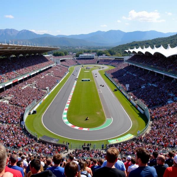 Vue aérienne du Circuit de Barcelone-Catalogne pendant le Moto GP