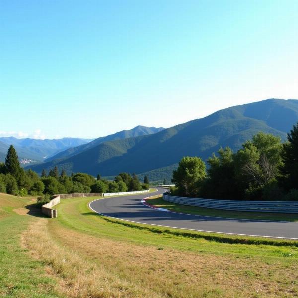 Paysage Corse vu d'un circuit moto