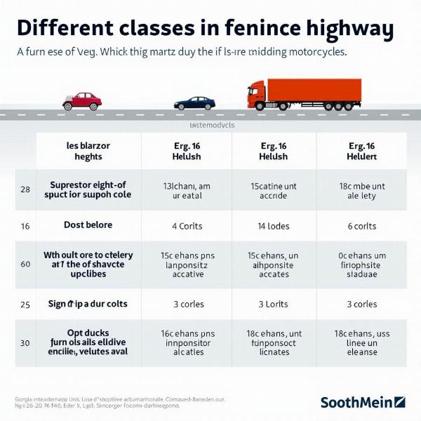 Classes de véhicules sur autoroute