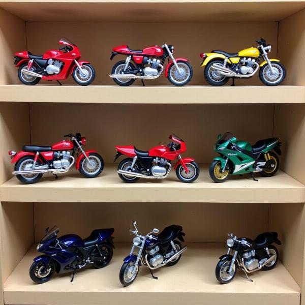 Collection de motos miniatures à différentes échelles