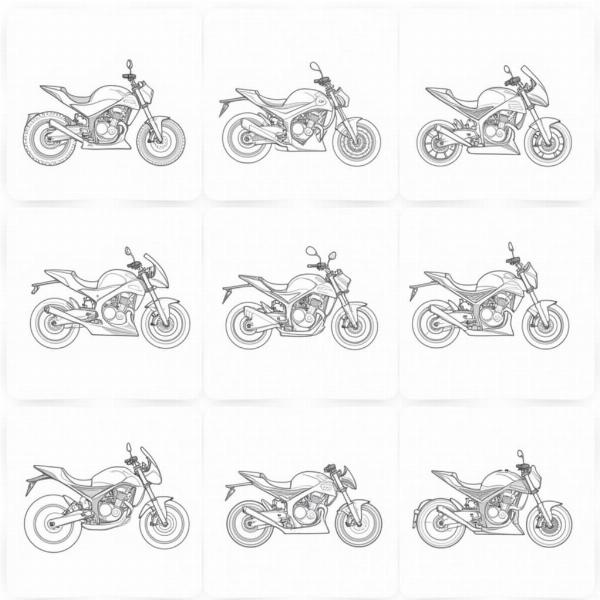 Coloriage Moto GP, Cross, Roadster : styles différents