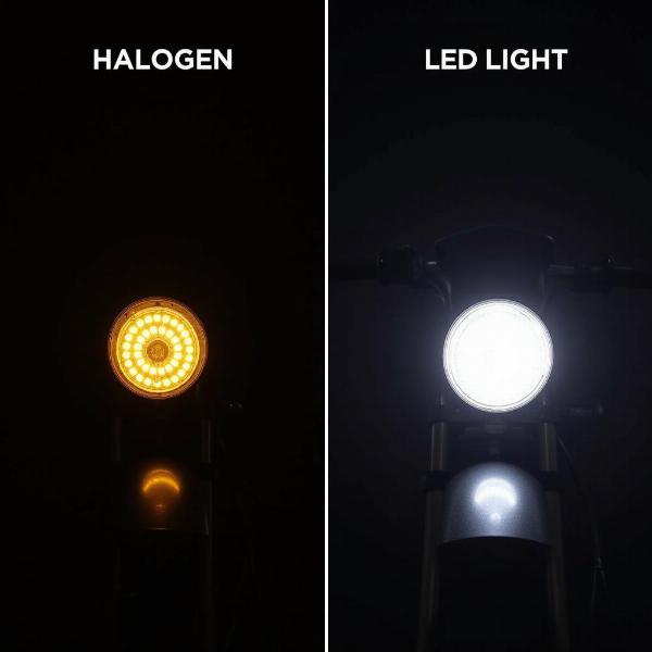 Comparaison éclairage halogène et LED moto