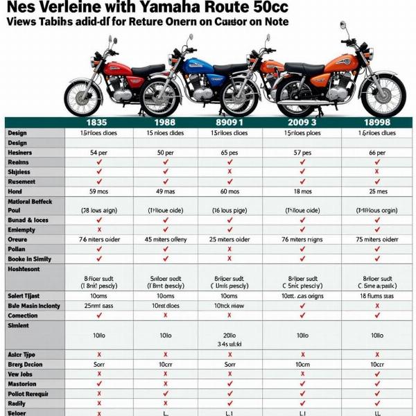 Comparaison des différents modèles de Yamaha Route 50cc