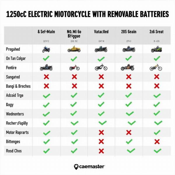 Tableau comparatif des motos électriques 125 à batterie amovible