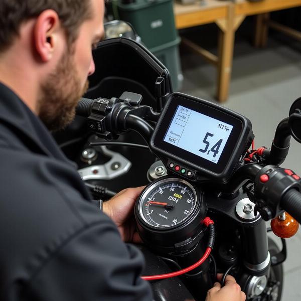 Installation d'un compteur digital sur une moto