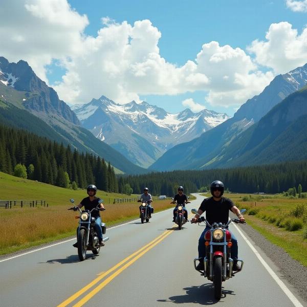 Balade à Moto à travers des Paysages Magnifiques