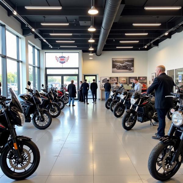 Showroom d'un concessionnaire moto à Dijon