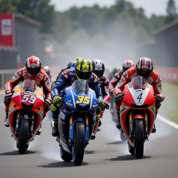 Départ d'une course sprint MotoGP