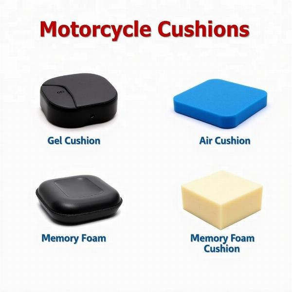 Coussin moto types: gel, air, mousse à mémoire de forme