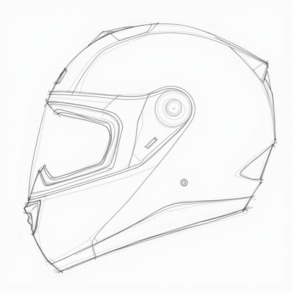 Dessin casque moto facile étape 1