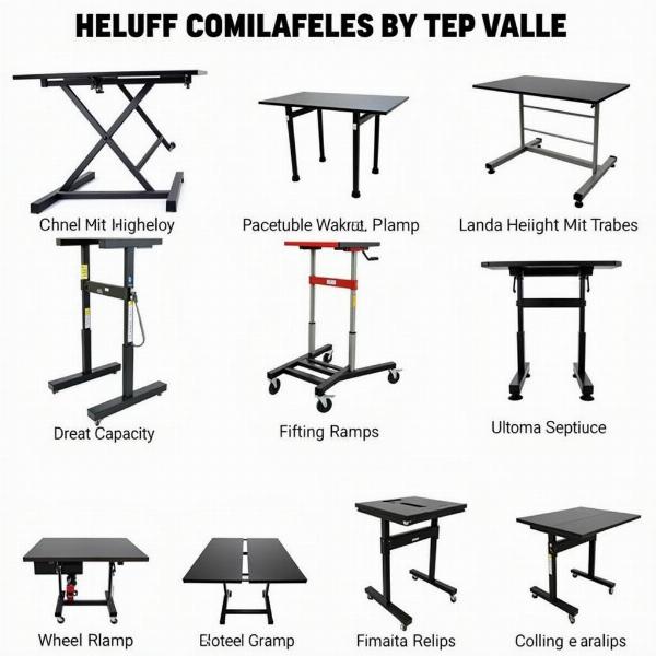 Différents modèles de tables moto hydrauliques