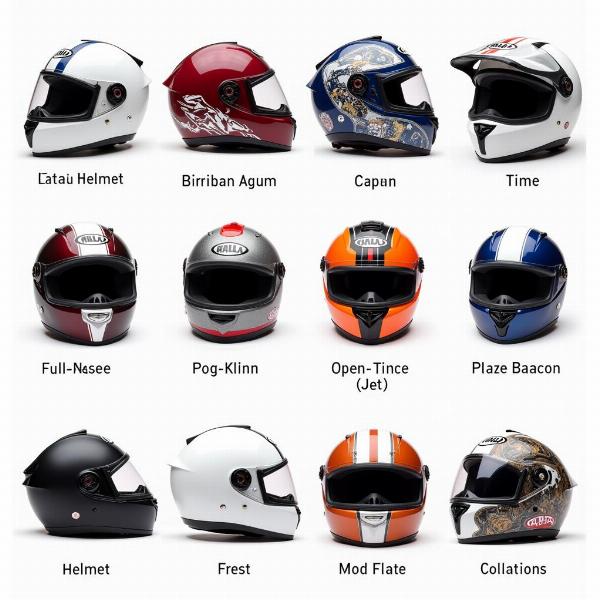 Différents types de casques moto personnalisables: intégral, jet, modulable.