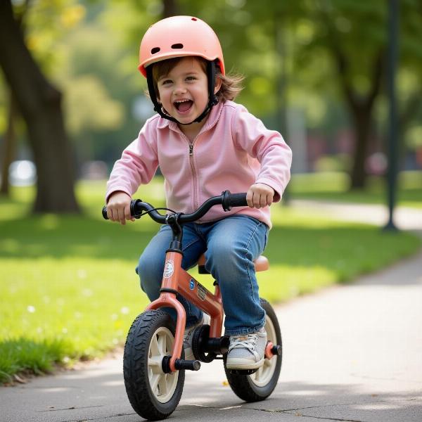 Enfant utilisant une draisienne