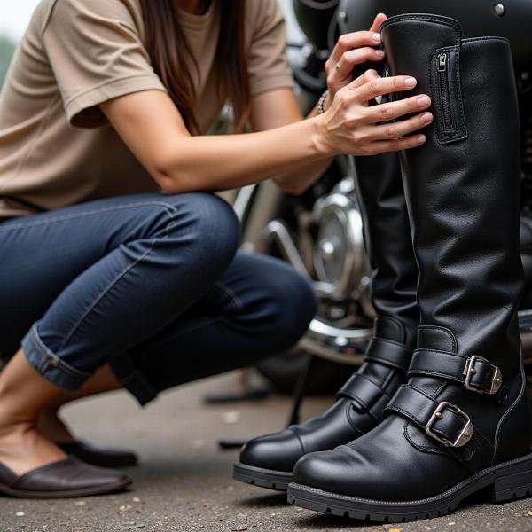 Entretenir ses bottes moto pour femmes