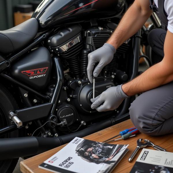 Entretien pendant le rodage d'une moto 125