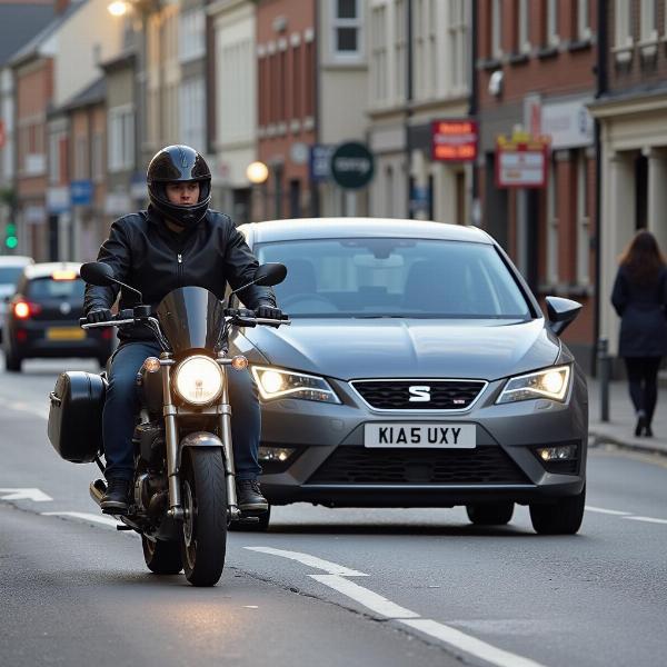 Examen de circulation moto en ville