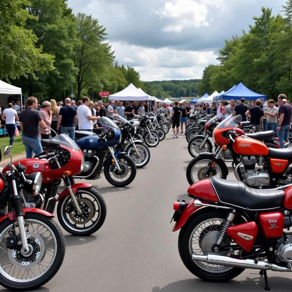 Exposition de motos à la Fête de la Moto Neufchâtel-en-Bray 2024