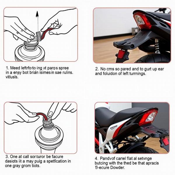 Feu arrière moto avec clignotant intégré - Installation facile