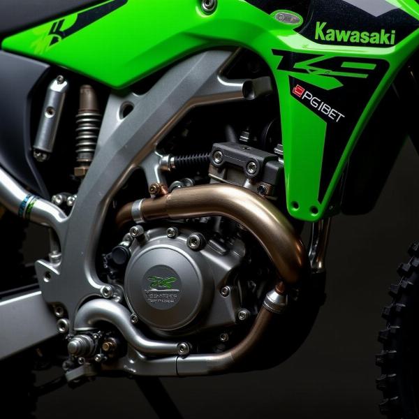 Fond d'écran gros plan moteur Kawasaki moto cross