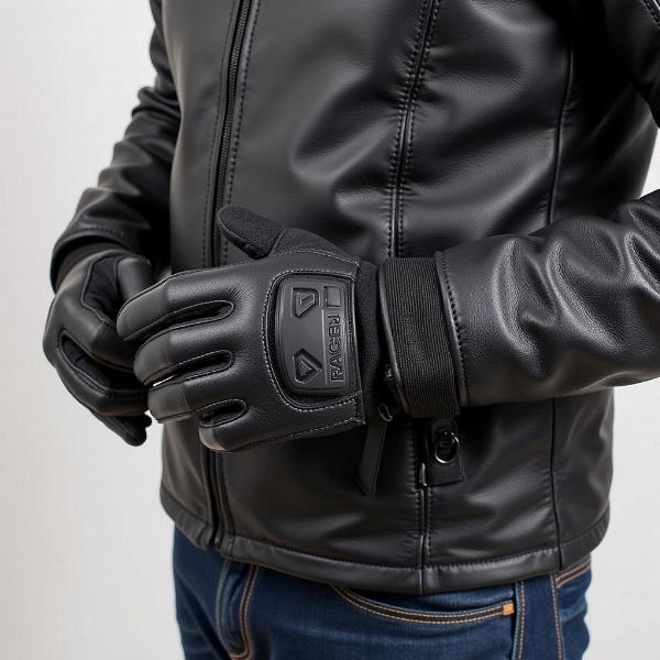 Gants moto Racer en cuir haut de gamme