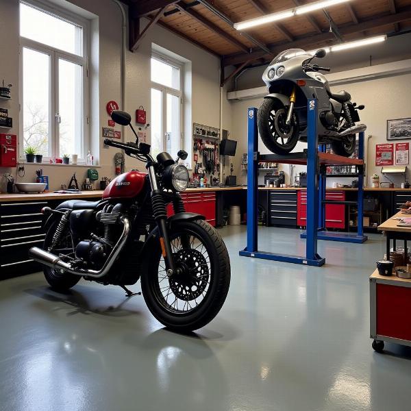 Atelier d'un garage moto à Libourne