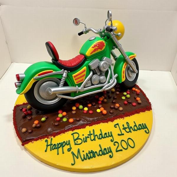 Gâteau moto pour anniversaire enfant