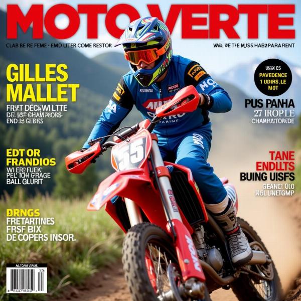 Gilles Mallet, champion d'enduro, sur la couverture de Moto Verte.