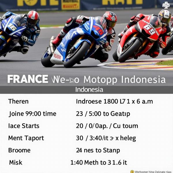 GP Moto Indonésie 2023 Décalage Horaire France