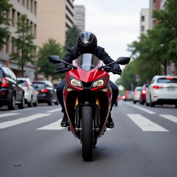 Honda CBR 125 en ville