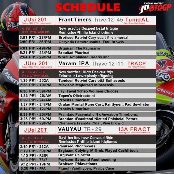 Horaire du Grand Prix moto d'Australie