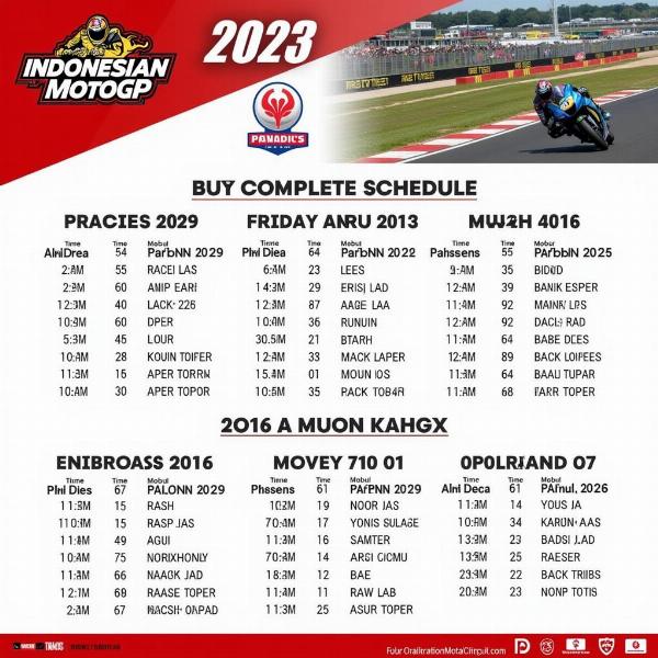 Horaire MotoGP Indonésie 2023