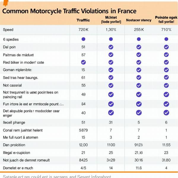 Infractions courantes au code de la route pour les motos et le nombre de points retirés