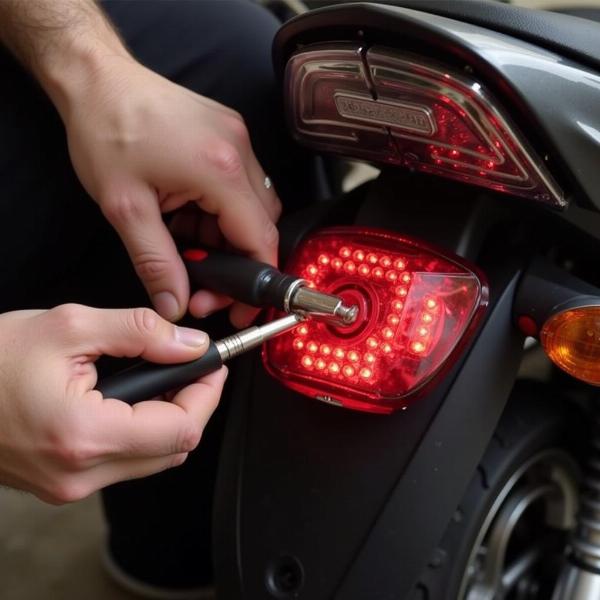 Installation des feux arrière moto LED